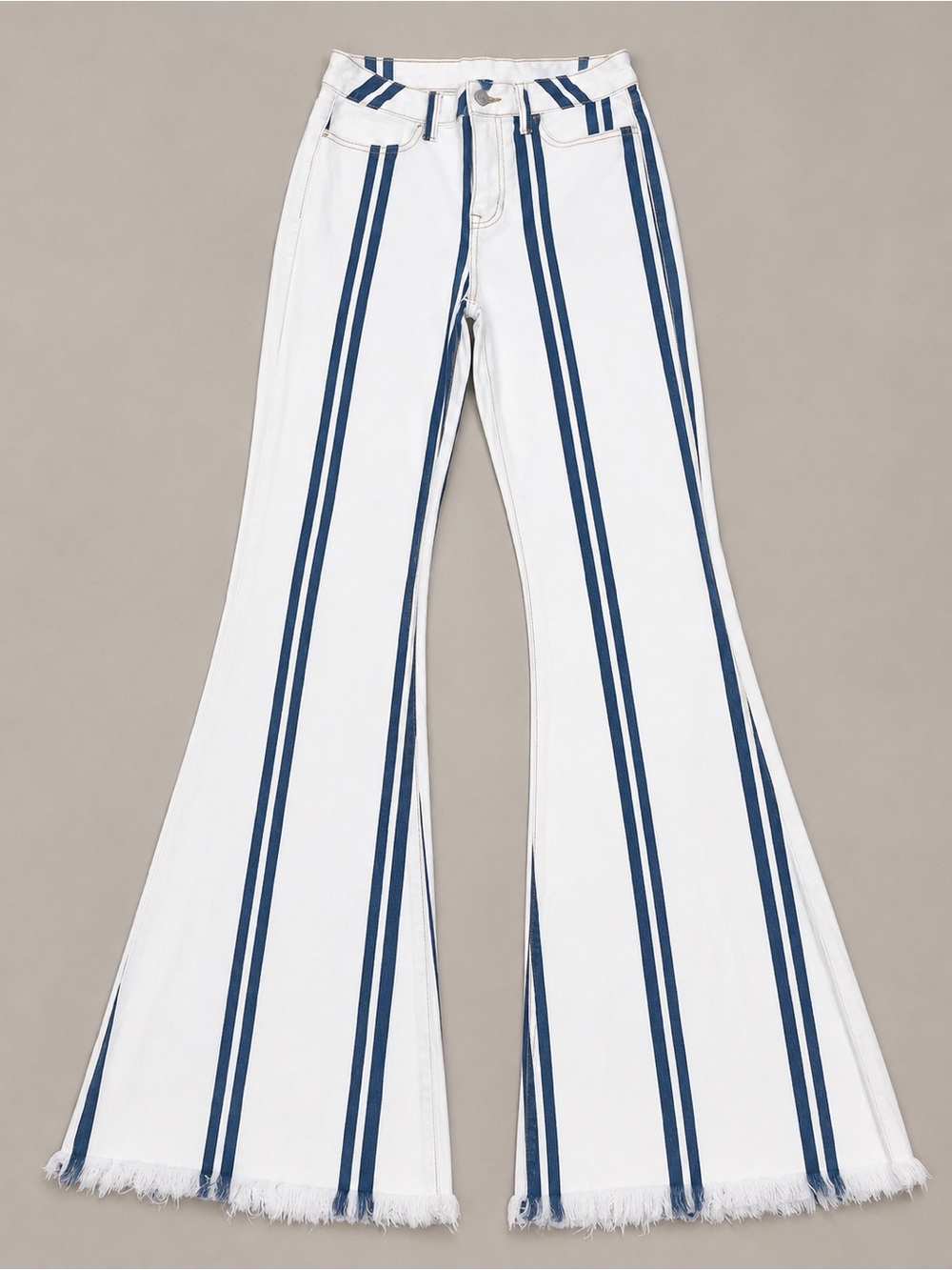 Cello Striped Super Flare Bell Bottom Jeans Women’s 5 70s Boho